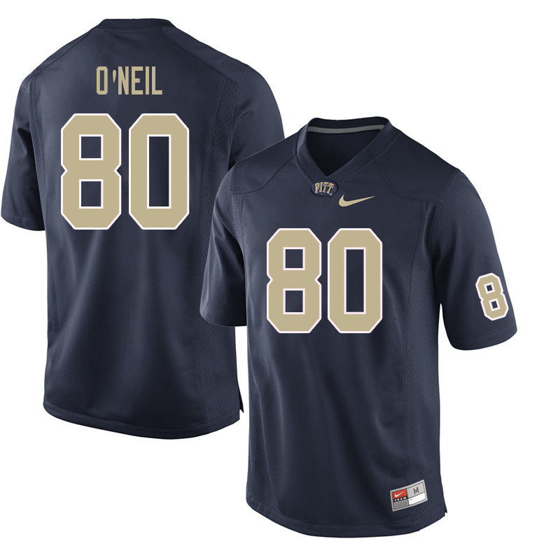 Men #80 Cameron O'Neil Pittsburgh Panthers College Football Jerseys Sale-Navy